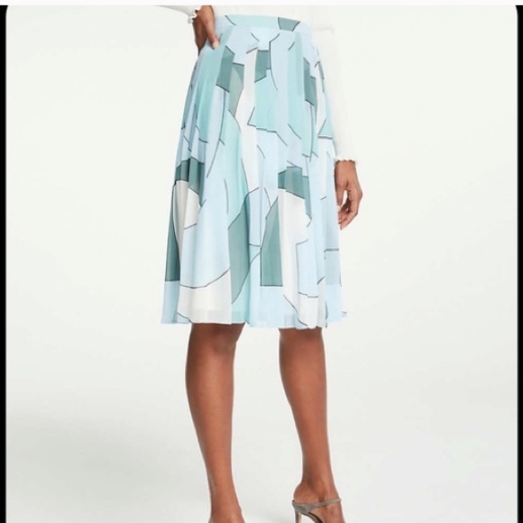 Ann Taylor Geo Pleated Skirt Size 10 Pleated skirt🌸 - Picture 3 of 11